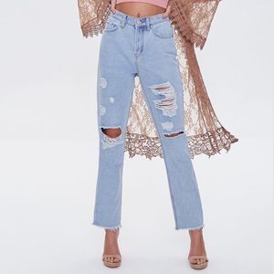 Forever 21 Frayed Boyfriend Jeans